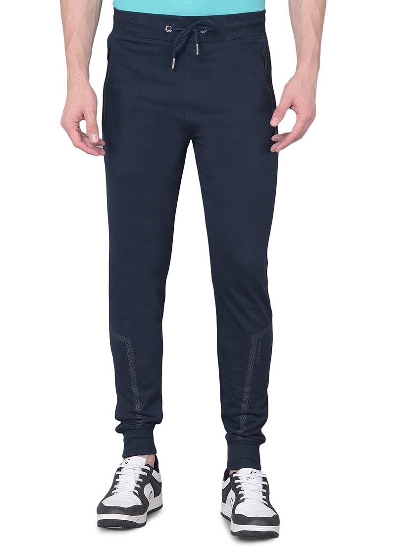 men teal solid jogger