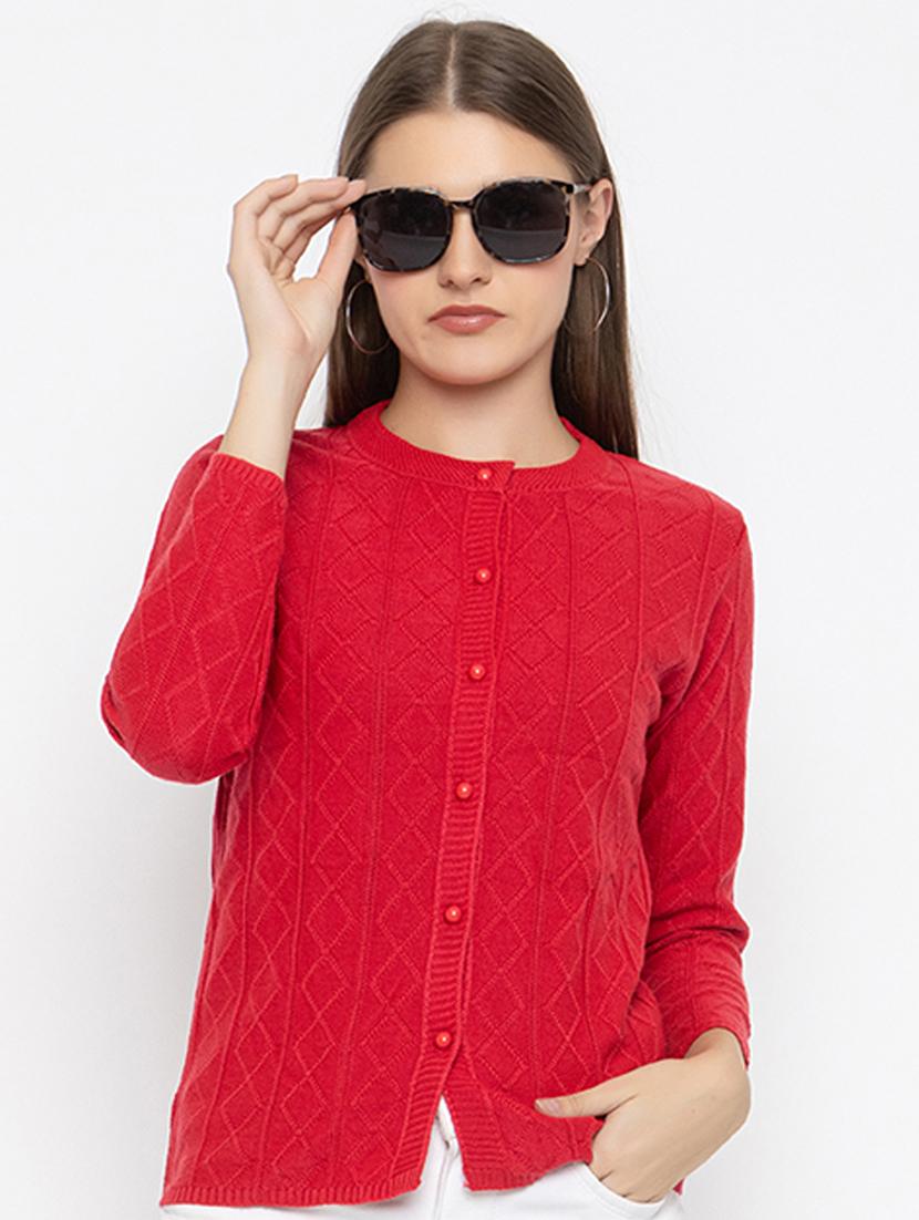 women self design long sleeves cardigan - 21575884 -  Zoom Image - 0