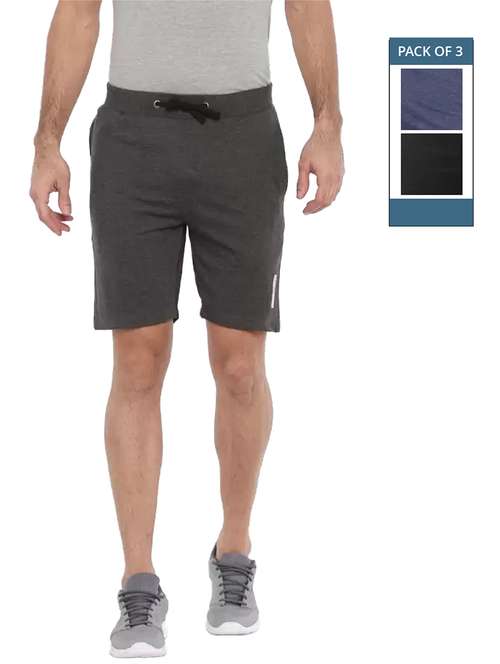 men pack of 2 solid regular fit shorts - 21576025 - Standard Image - 0