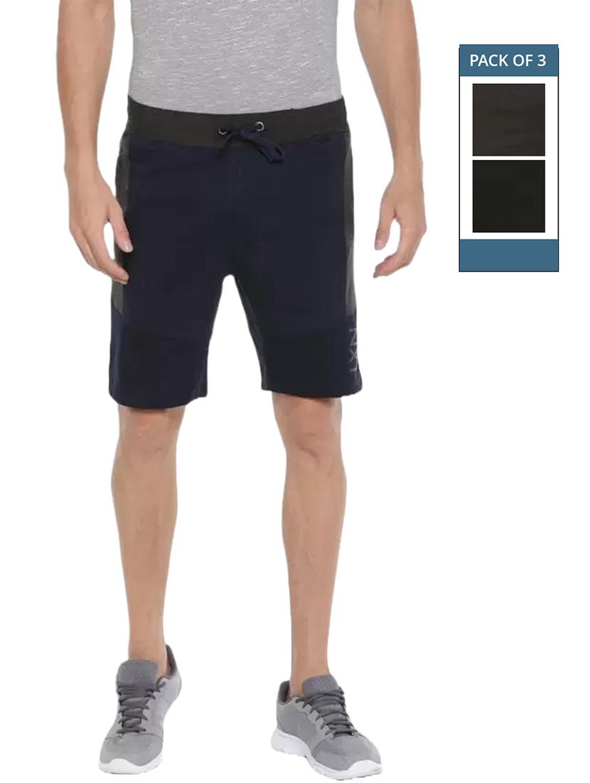 men pack of 3 solid regular fit shorts - 21576036 - Zoom Image - 0