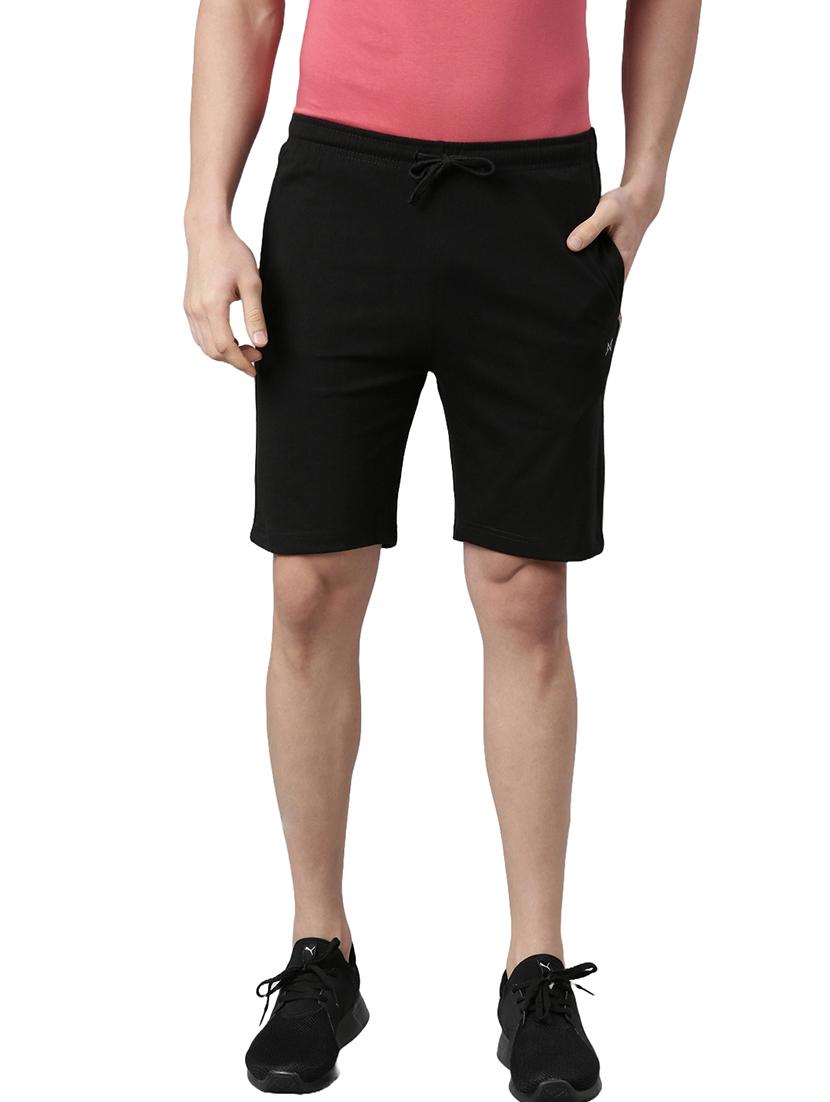 men black mid rise regular fit shorts - 21576040 -  Zoom Image - 0