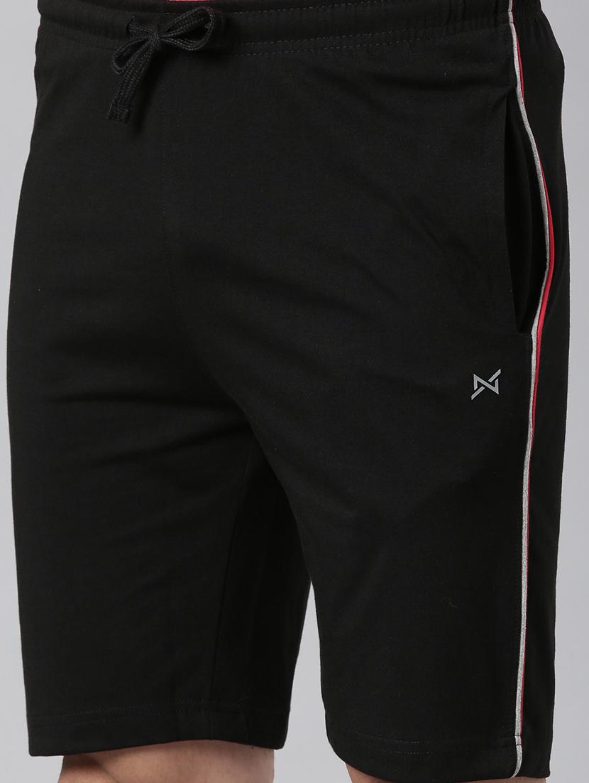 men black mid rise regular fit shorts - 21576040 - Standard Image - 3