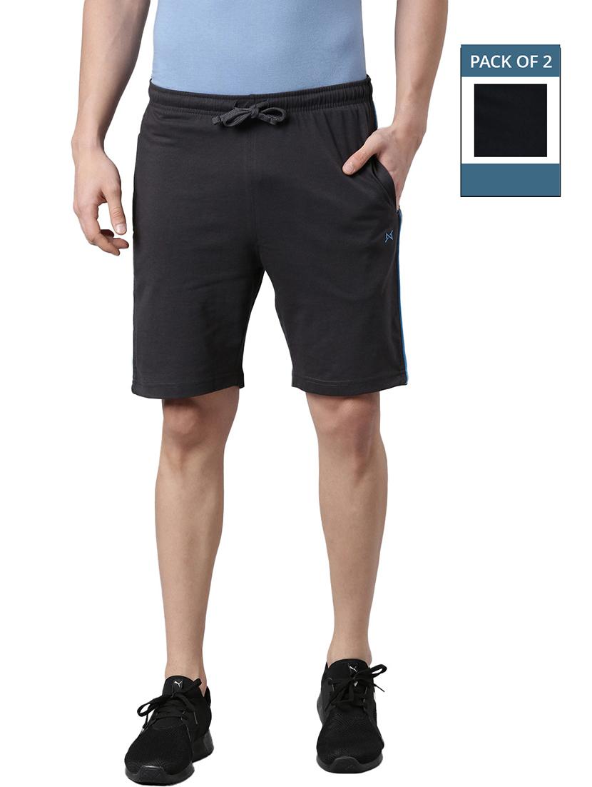 men pack of 2 solid regular fit shorts - 21576042 - Zoom Image - 0