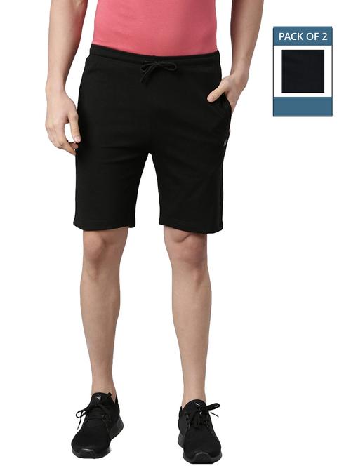 men pack of 2 solid regular fit shorts - 21576043 - Standard Image - 0