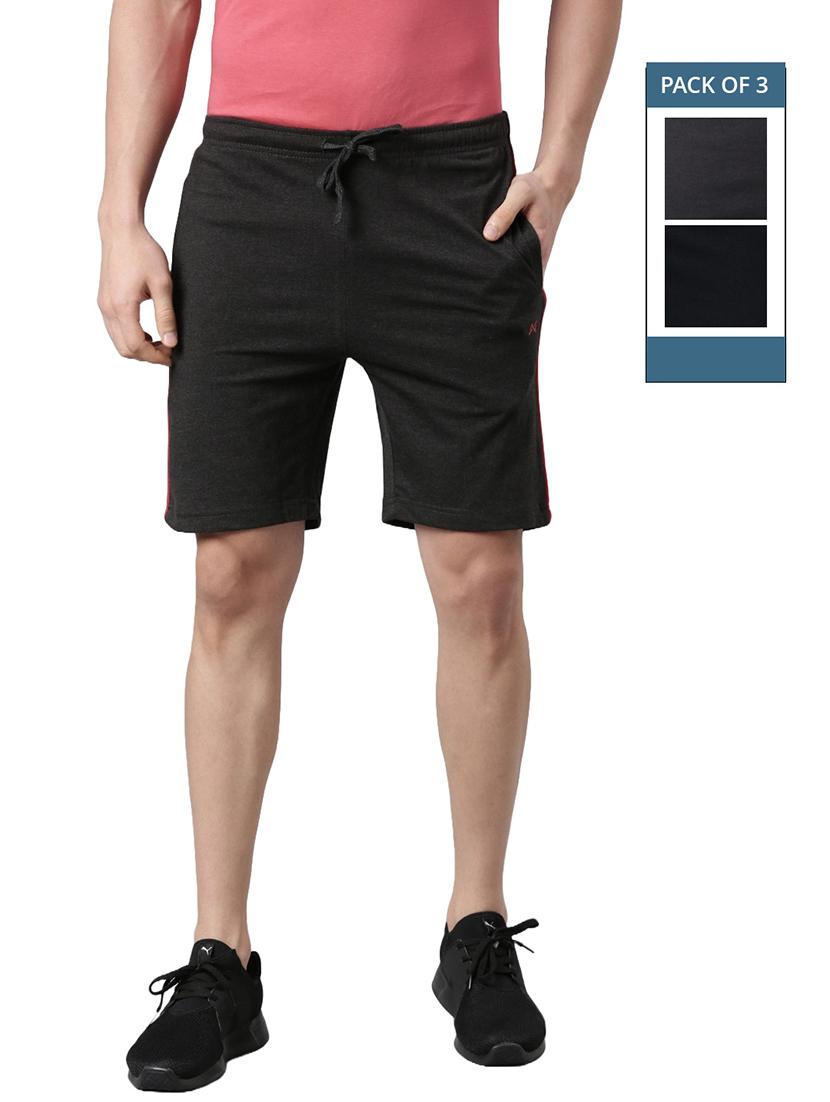 men pack of 3 solid regular fit shorts - 21576044 - Zoom Image - 0