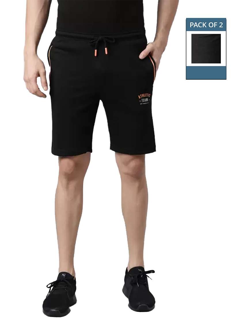 men pack of 2 solid regular fit shorts - 21576053 -  Zoom Image - 0