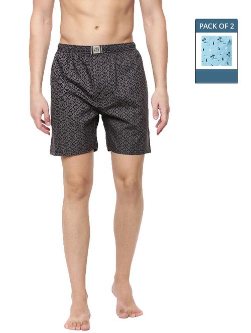 men pack of 2 printed mid rise boxers - 21576078 -  Standard Image - 0