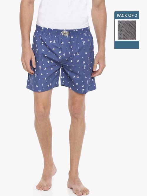 men pack of 2 printed mid rise boxers - 21576079 -  Standard Image - 0