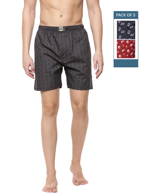 men pack of 3 printed mid rise boxers - 21576083 - Standard Image - 0