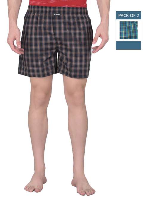 men pack of 2 checkered mid rise boxers - 21576089 -  Standard Image - 0