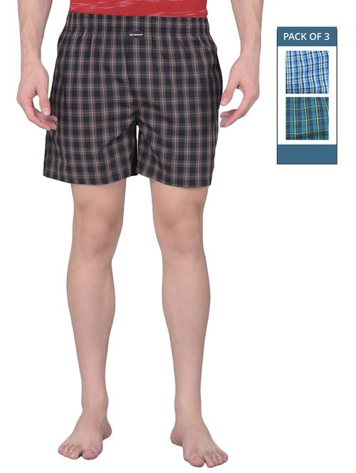 men pack of 3 checkered mid rise boxers - 21576094 -  Standard Image - 0