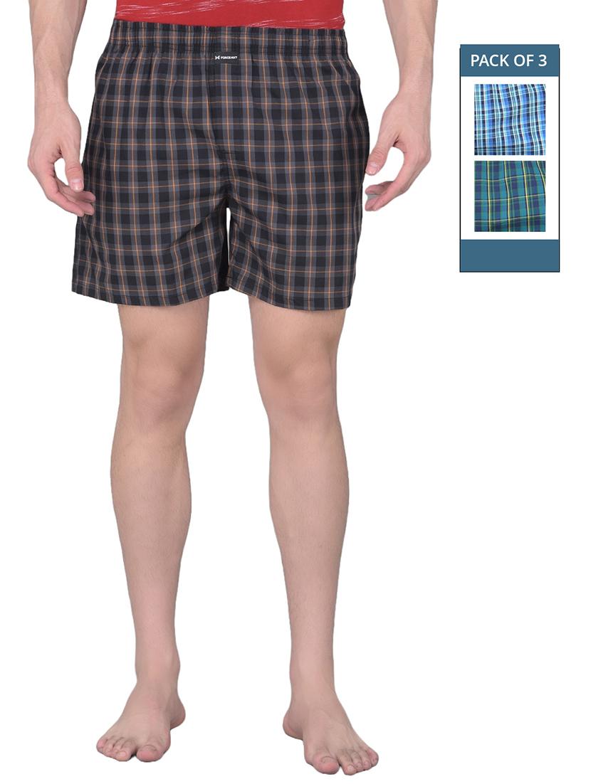 men pack of 3 checkered mid rise boxers - 21576094 -  Zoom Image - 0