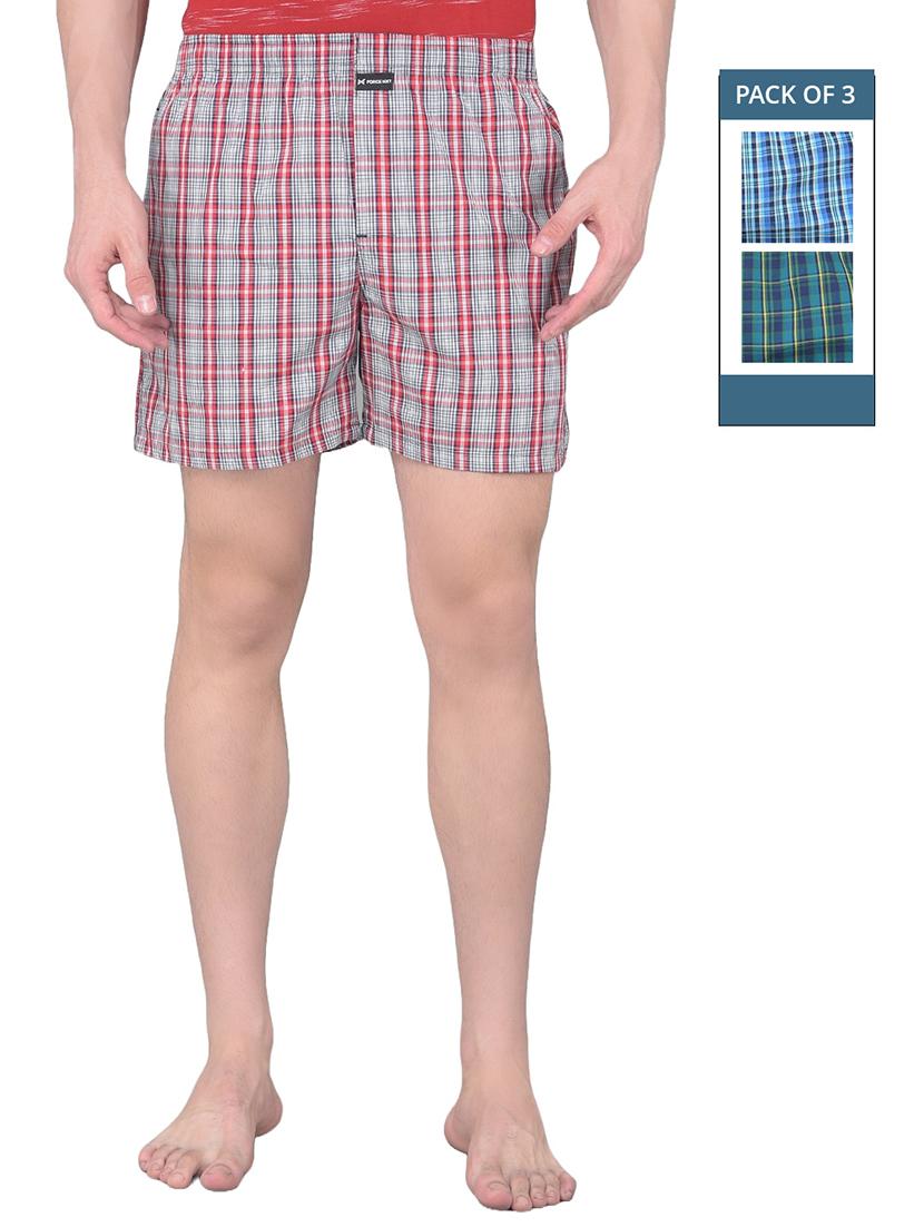 men pack of 3 checkered mid rise boxers - 21576095 -  Zoom Image - 0