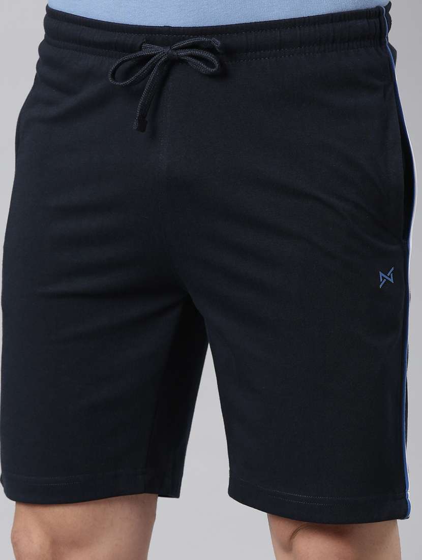 men navy blue mid rise regular fit shorts - 21576097 -  Standard Image - 3
