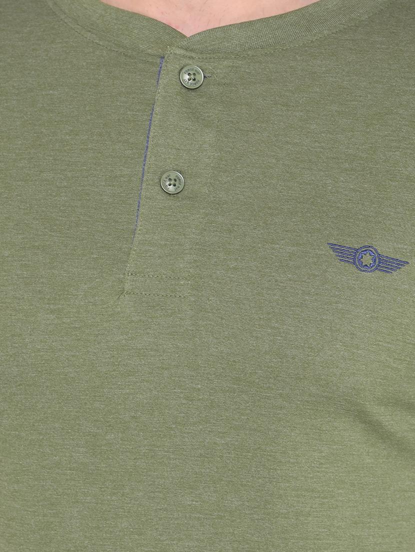 men pack of 2 solid henley neck short sleeves t-shirt - 21576169 -  Standard Image - 3