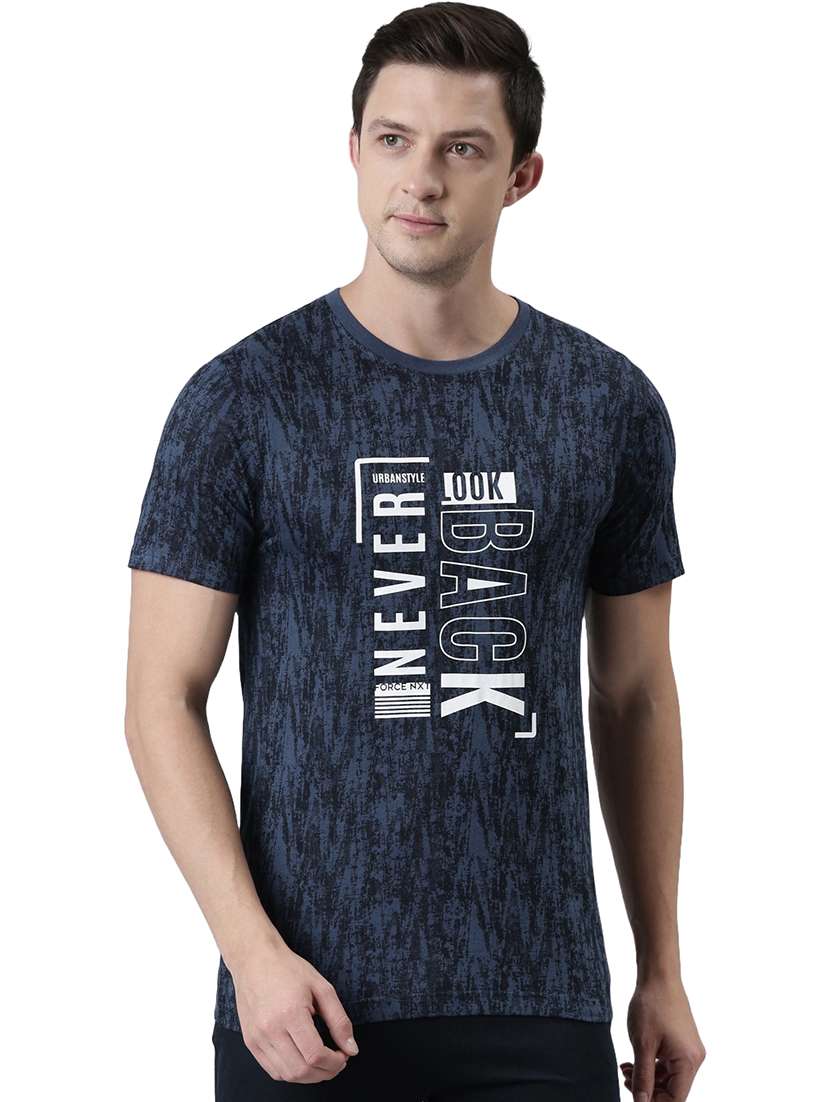 men round neck typographic short sleeves t-shirt - 21576175 -  Zoom Image - 0