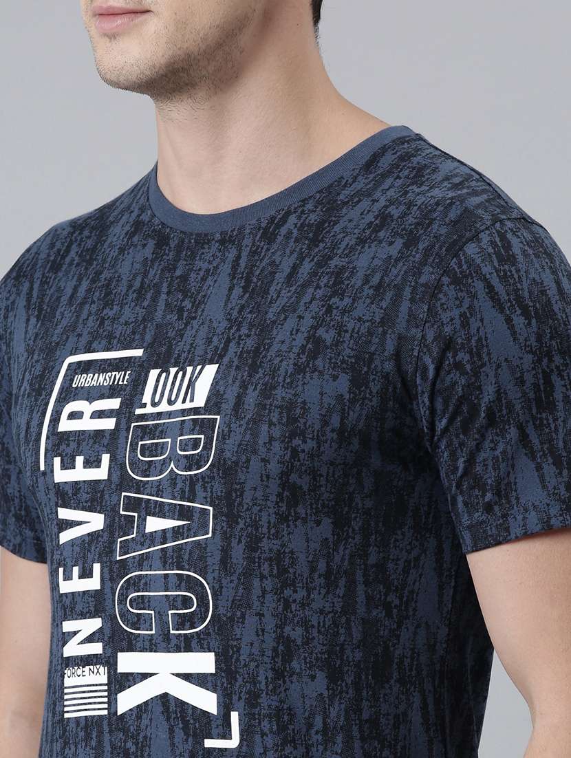 men round neck typographic short sleeves t-shirt - 21576175 -  Standard Image - 3