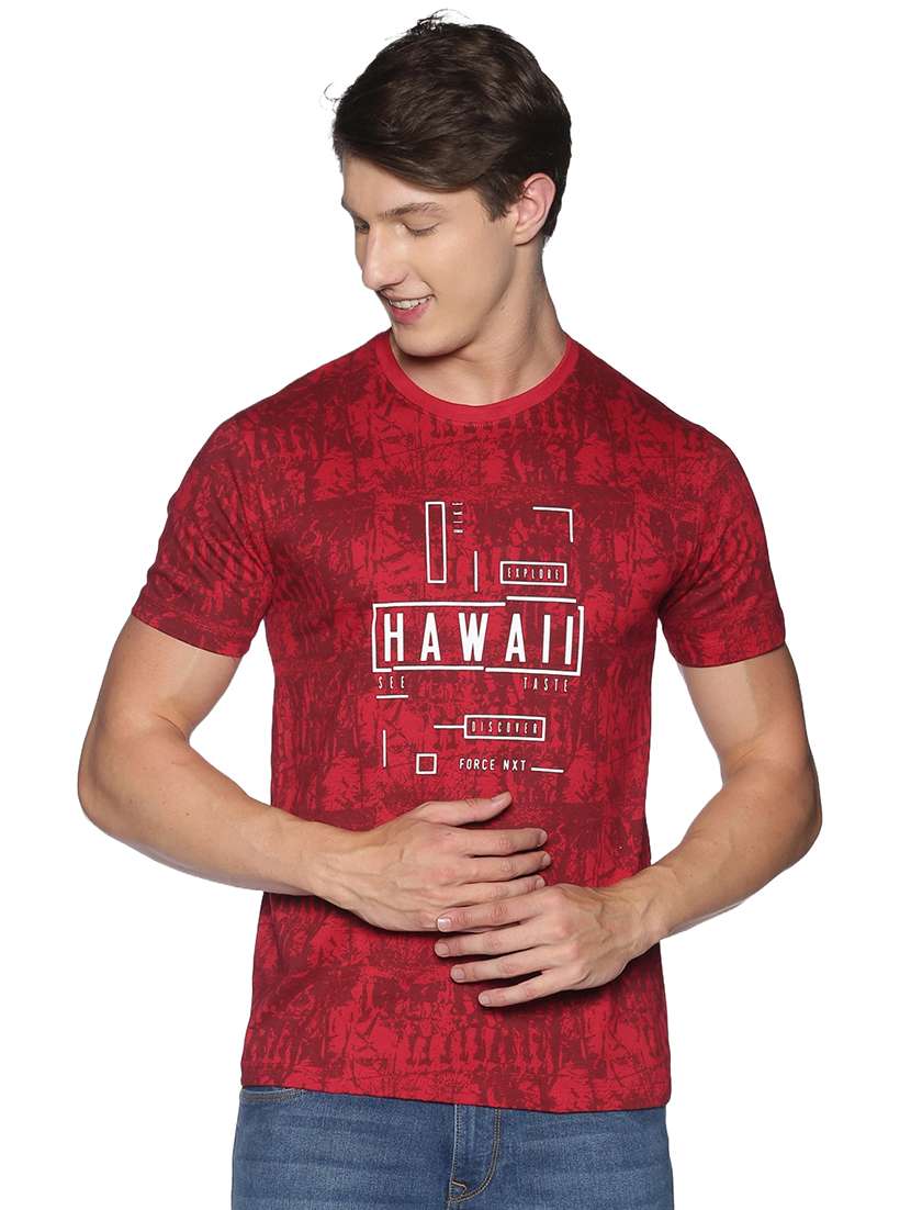 men round neck typographic short sleeves t-shirt - 21576178 -  Zoom Image - 0