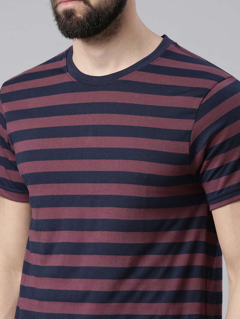 men round neck striped short sleeves t-shirt - 21576190 -  Standard Image - 3