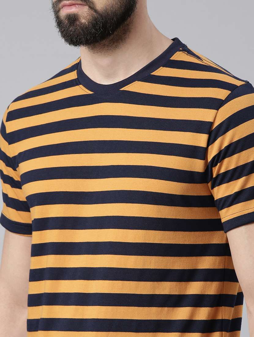 men round neck striped short sleeves t-shirt - 21576191 -  Standard Image - 3
