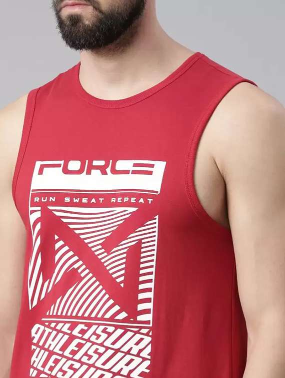 men printed round neck vests - 21576201 -  Standard Image - 3