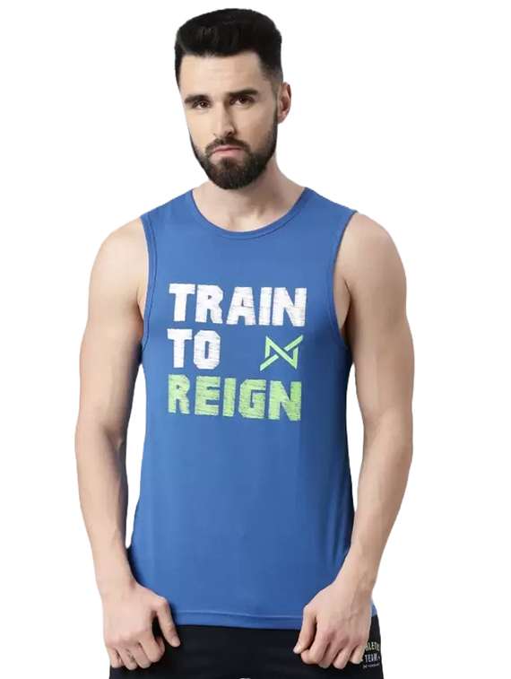 men typographic round neck vests