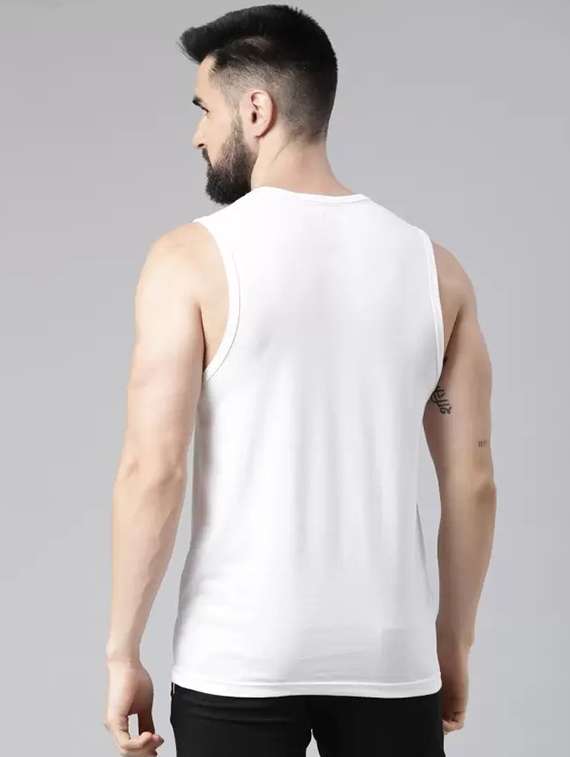 men pack of 2 printed round neck vests - 21576209 -  Standard Image - 3