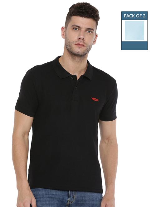 men solid pack of 2 short sleeve t-shirt - 21576244 -  Standard Image - 0