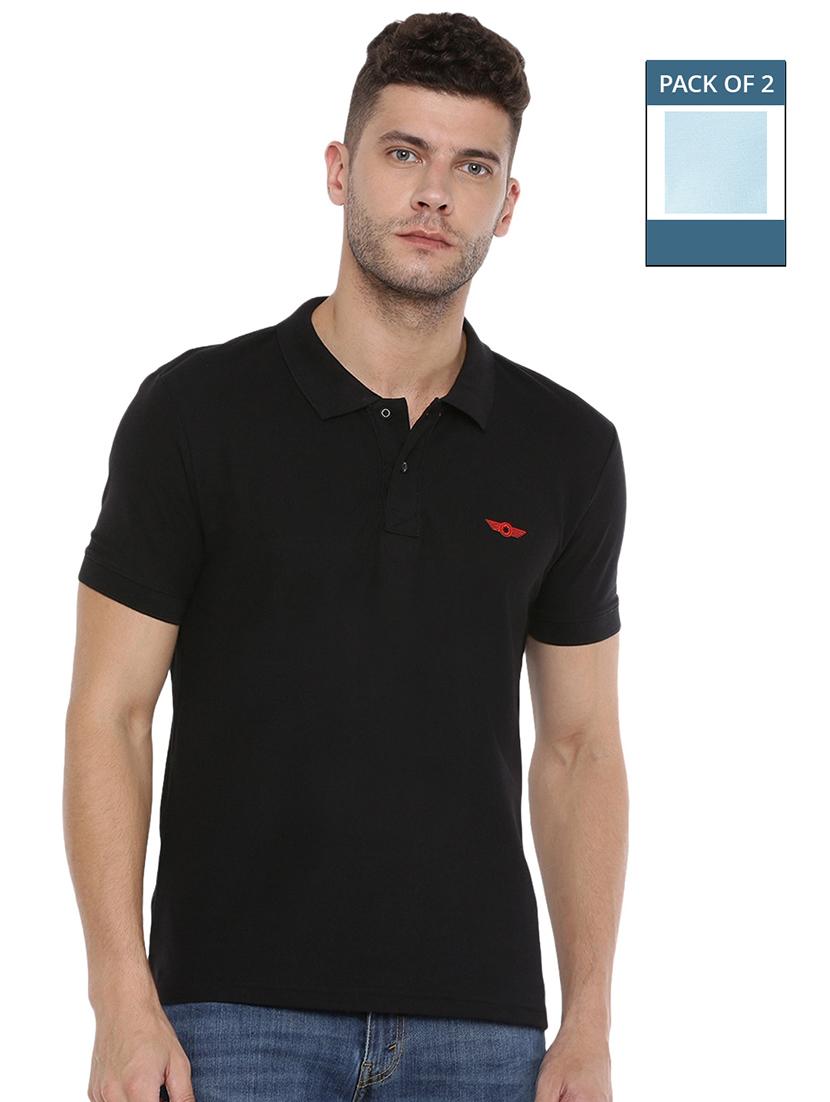men solid pack of 2 short sleeve t-shirt - 21576244 -  Zoom Image - 0
