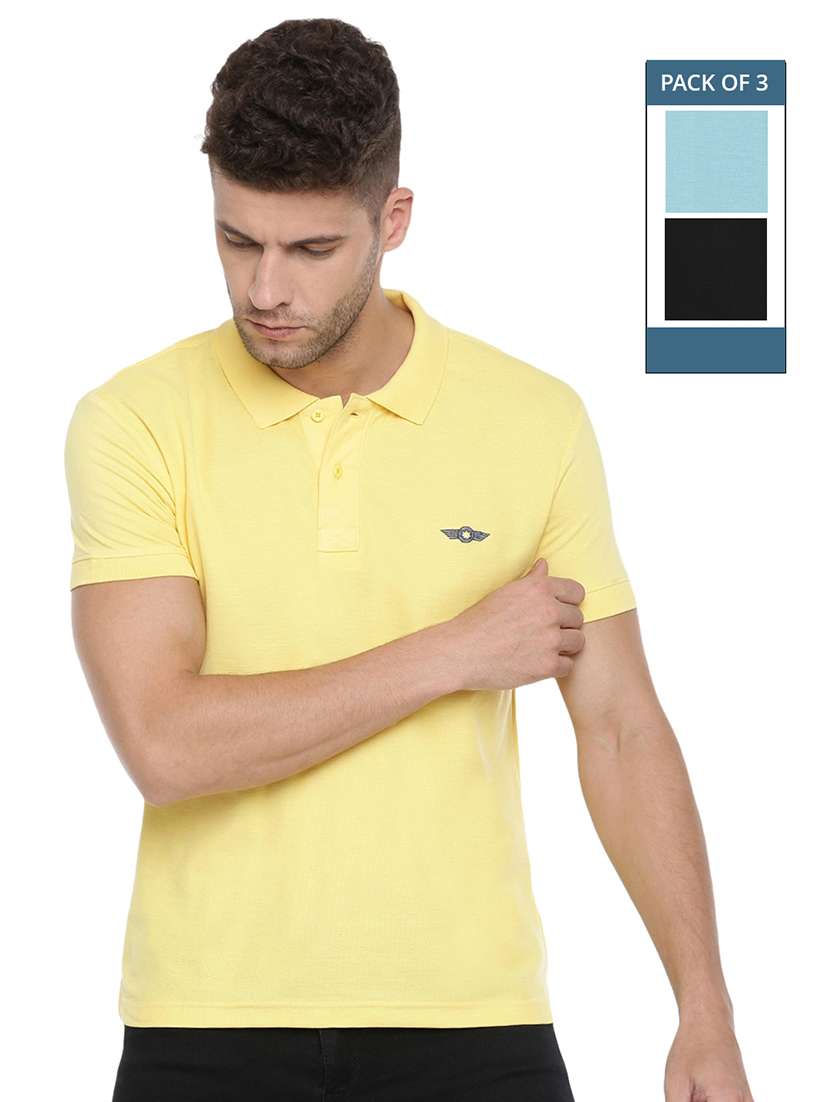 men solid pack of 3 short sleeve t-shirt