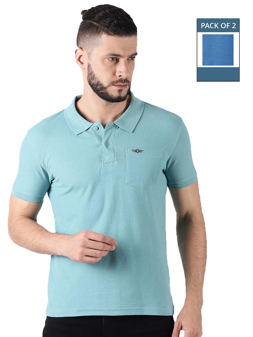 men solid pack of 2 short sleeve t-shirt - 21576307 - Zoom Image - 0