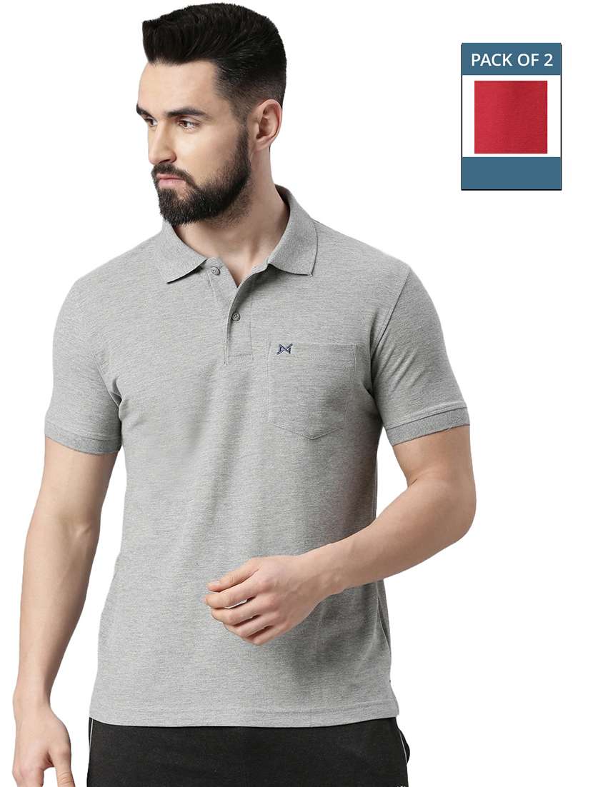 men solid pack of 2 short sleeve t-shirt