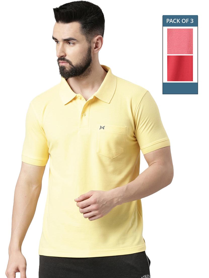 men solid pack of 3 short sleeve t-shirt - 21576326 - Zoom Image - 0