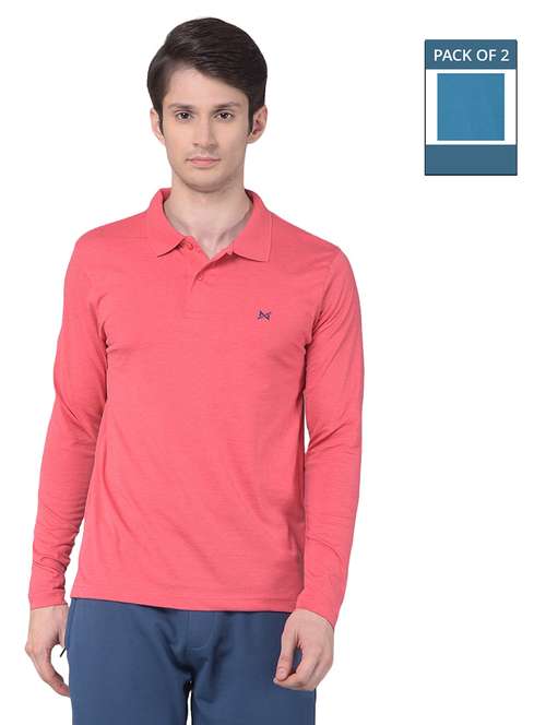 men solid pack of 2 long sleeve t-shirts - 21576349 - Standard Image - 0