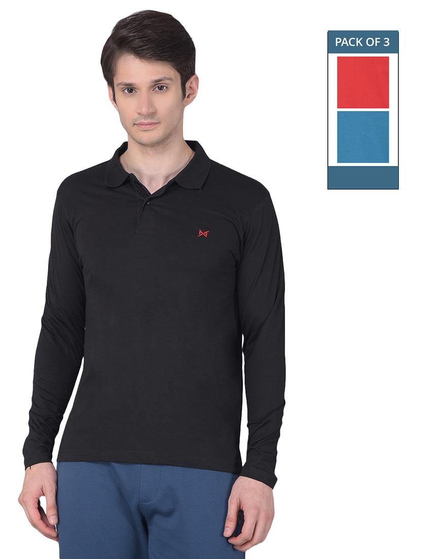 men solid pack of 3 long sleeve t-shirts