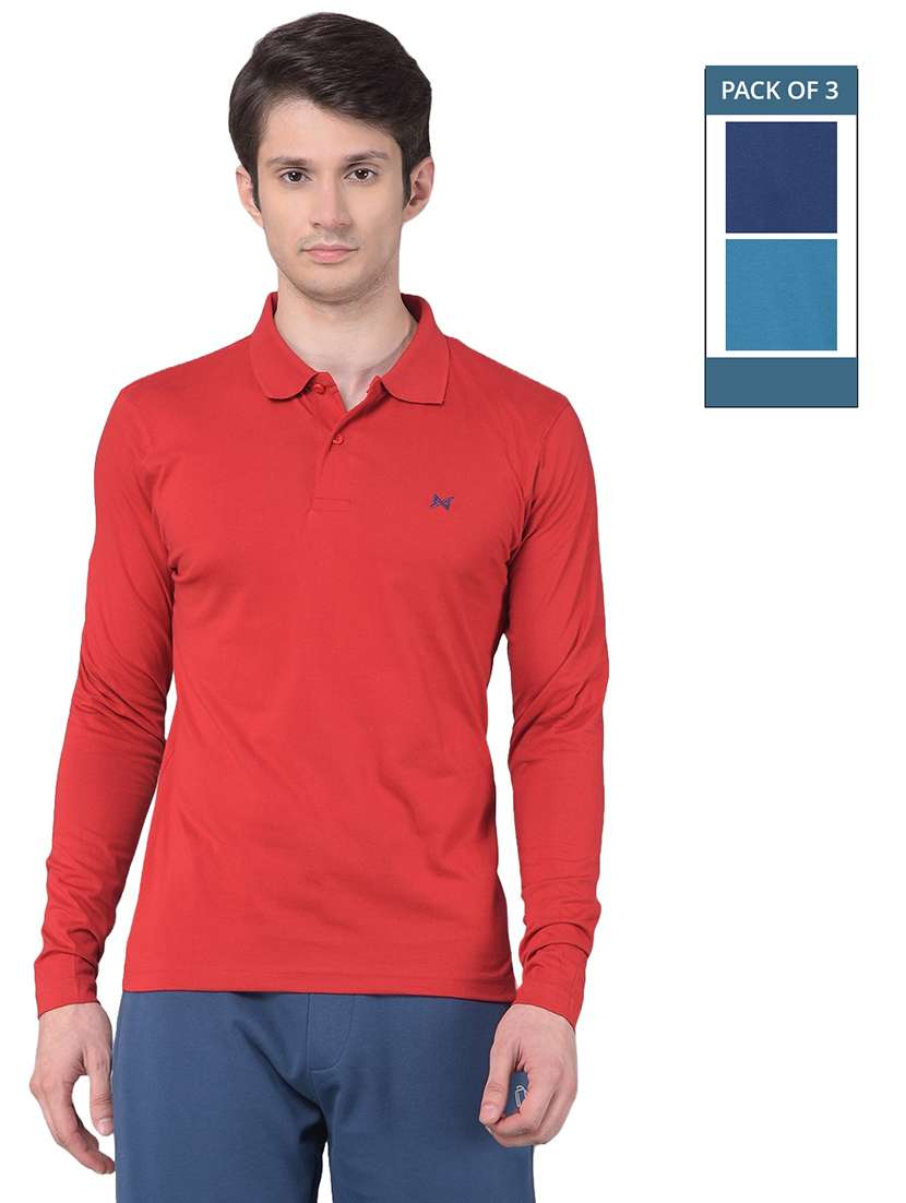 men solid pack of 3 long sleeve t-shirts