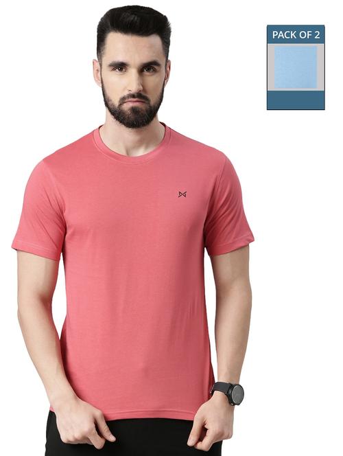 men solid pack of 2 short sleeve t-shirt - 21576382 -  Standard Image - 0