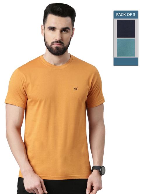 men solid pack of 3 short sleeve t-shirt - 21576384 - Standard Image - 0
