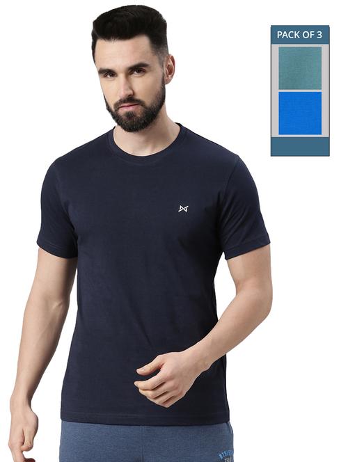 men solid pack of 3 short sleeve t-shirt - 21576385 - Standard Image - 0