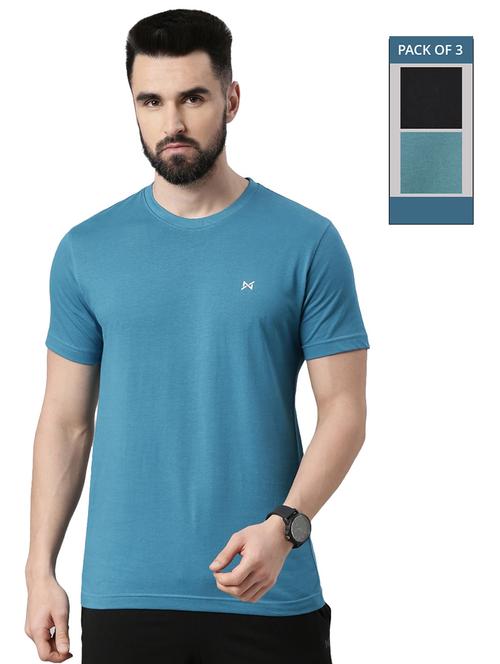 men solid pack of 3 short sleeve t-shirt - 21576392 -  Standard Image - 0