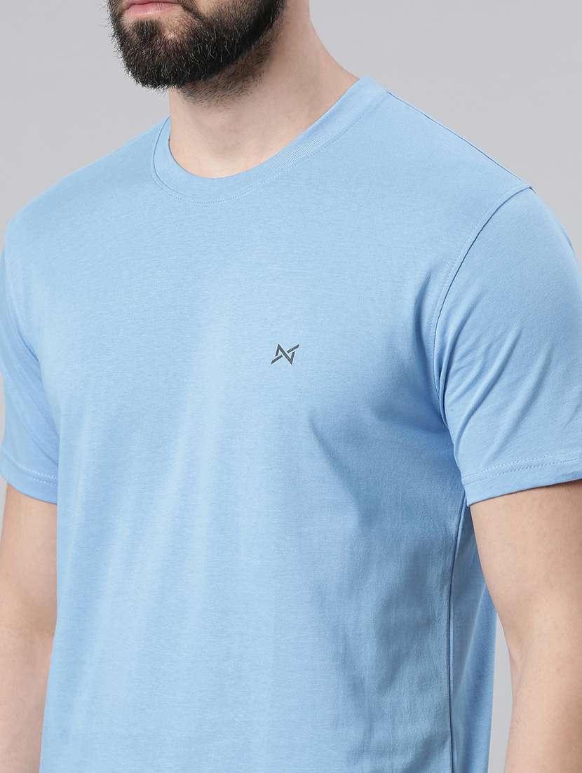 men solid pack of 5 short sleeve t-shirt - 21576400 -  Standard Image - 3