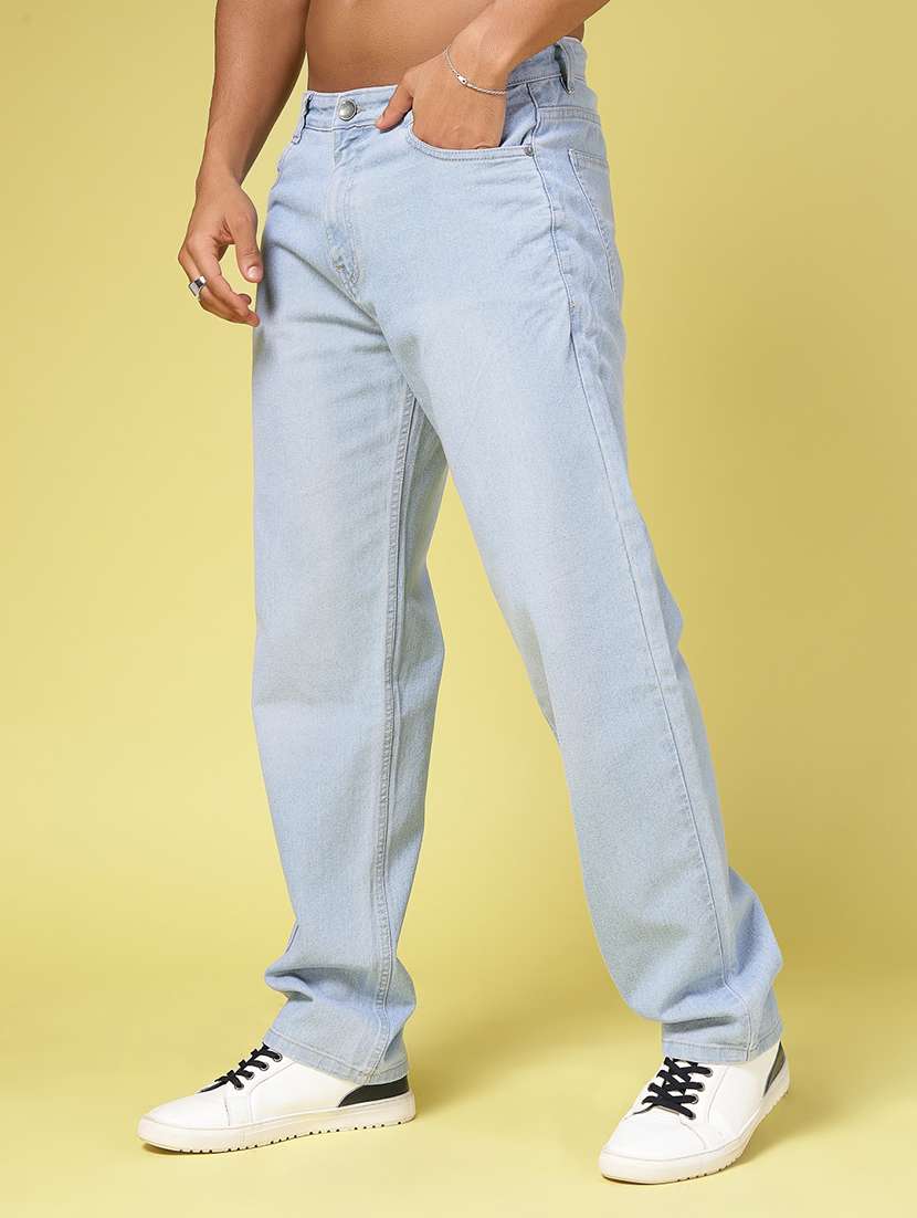 men plain relaxed fit denim jeans - 21577198 - Standard Image - 3