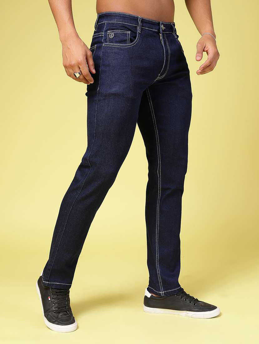 men plain slim fit denim jeans - 21577202 -  Standard Image - 3