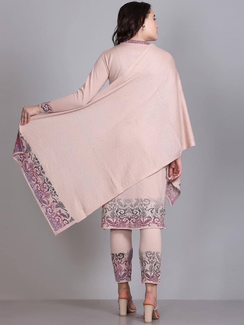 women self design long sleeve wool suit set - 21577257 - Standard Image - 5