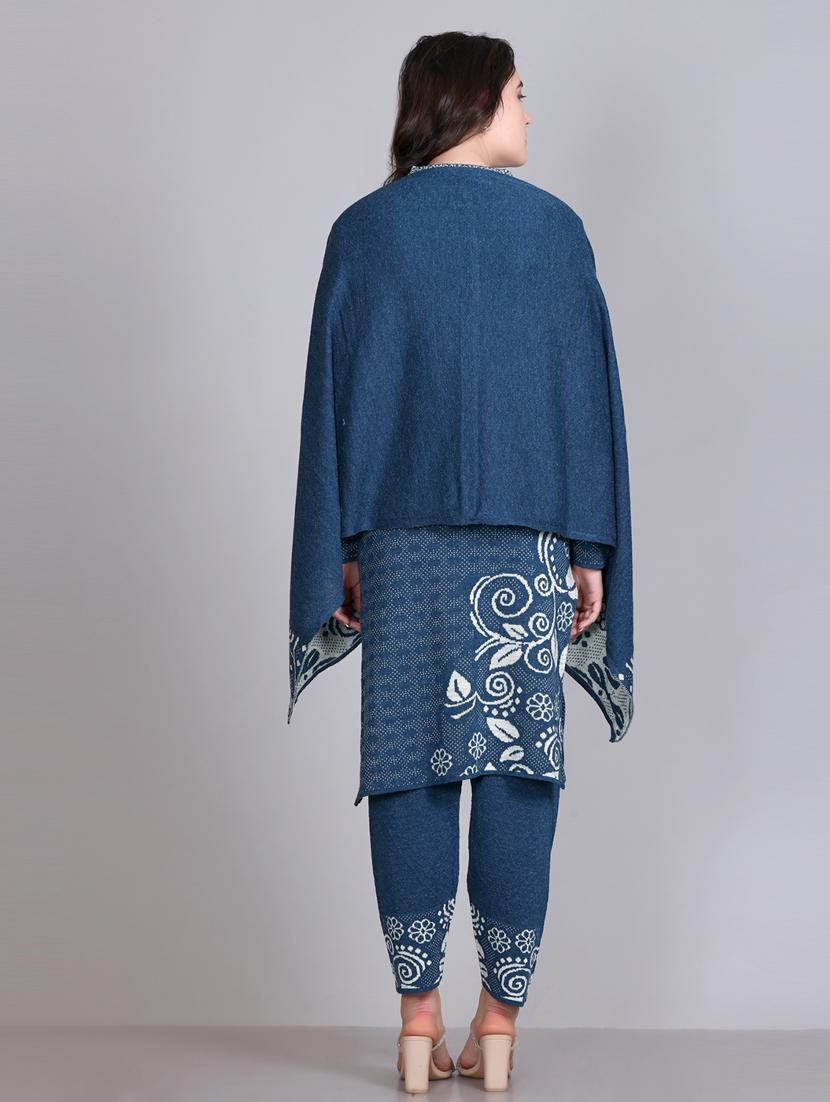 women self design long sleeve woollen suit set - 21577259 - Standard Image - 5