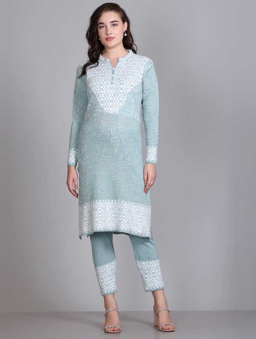 women self design long sleeve wool suit set - 21577261 - Standard Image - 5