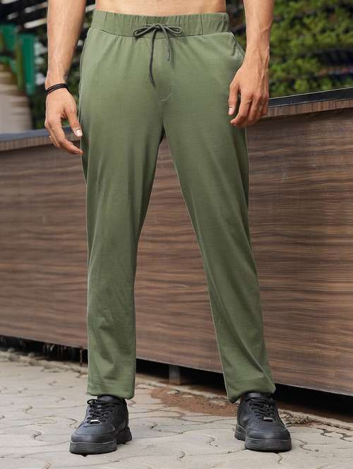 men solid regular fit track pant - 21577275 -  Standard Image - 0