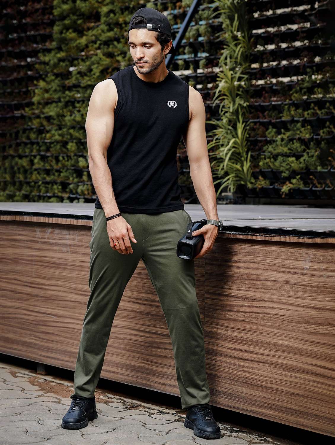 men solid regular fit track pant - 21577275 -  Standard Image - 5