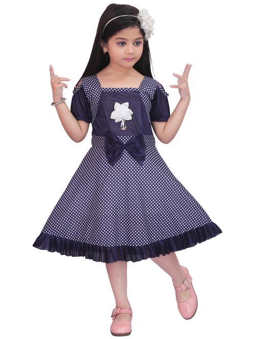 girls polka dot printed short sleeves frock - 21577367 -  Standard Image - 0