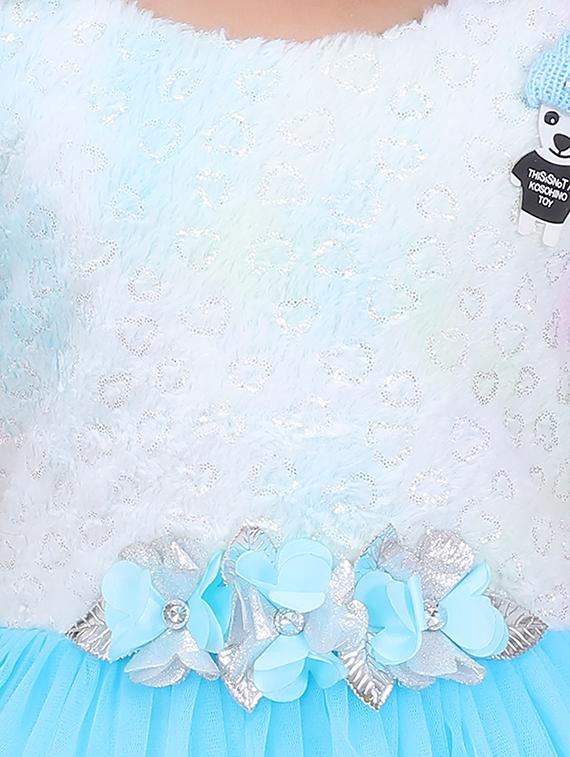 girls self design sleeveless frock - 21577372 - Standard Image - 3